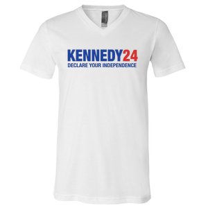 Kennedy 24 Declare Your Independence Rfk Jr Robert F Kennedy Jr For President V-Neck T-Shirt