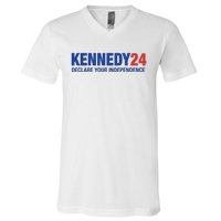 Kennedy 24 Declare Your Independence Rfk Jr Robert F Kennedy Jr For President V-Neck T-Shirt