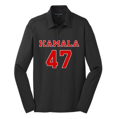 Kamala 2024 Election 47 Victory Win President Inauguration Silk Touch Performance Long Sleeve Polo