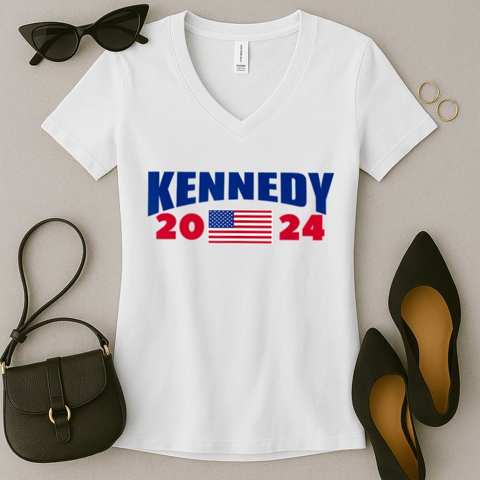 Kennedy 2024 For President Women's V-Neck T-Shirt