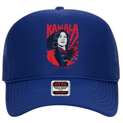 Kamalaharris 2024 For President Campaign High Crown Mesh Back Trucker Hat