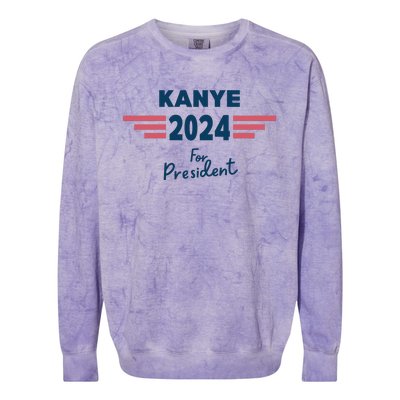 Kanye 2024 For President Colorblast Crewneck Sweatshirt