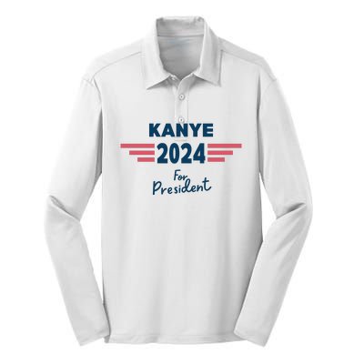 Kanye 2024 For President Silk Touch Performance Long Sleeve Polo