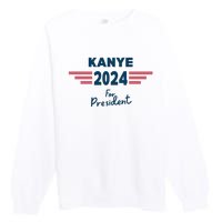 Kanye 2024 For President Premium Crewneck Sweatshirt