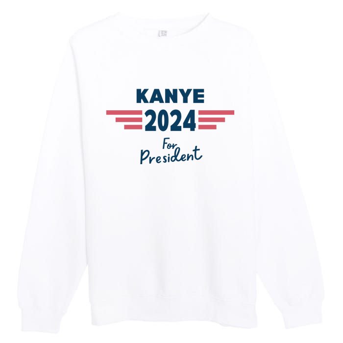 Kanye 2024 For President Premium Crewneck Sweatshirt