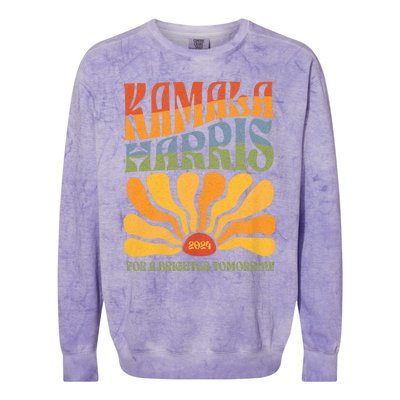 Kamala 2024 For The Brighter Tomorrow Harris 2024 Colorblast Crewneck Sweatshirt