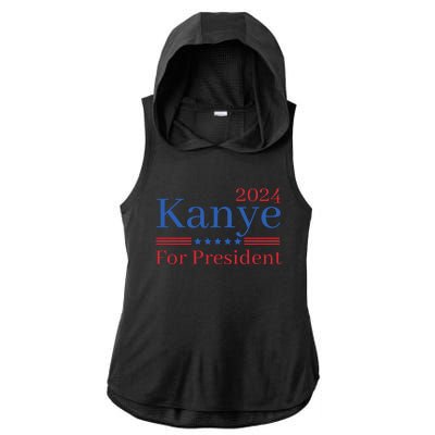 Kanye 2024 For President Ladies PosiCharge Tri-Blend Wicking Draft Hoodie Tank