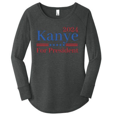 Kanye 2024 For President Women's Perfect Tri Tunic Long Sleeve Shirt