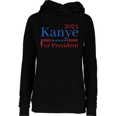 Kanye 2024 For President Womens Funnel Neck Pullover Hood