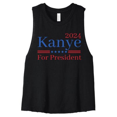 Kanye 2024 For President Women's Racerback Cropped Tank