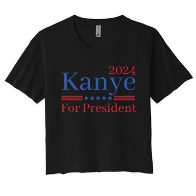 Kanye 2024 For President Women's Crop Top Tee