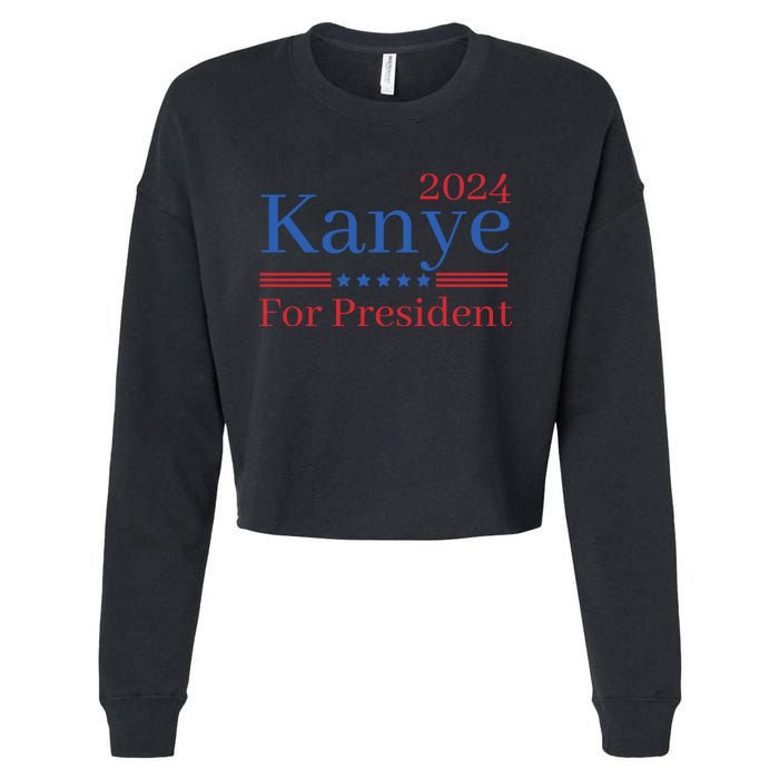 Kanye 2024 For President Cropped Pullover Crew