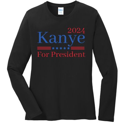 Kanye 2024 For President Ladies Long Sleeve Shirt