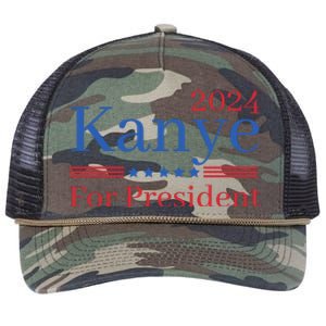 Kanye 2024 For President Retro Rope Trucker Hat Cap