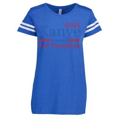 Kanye 2024 For President Enza Ladies Jersey Football T-Shirt