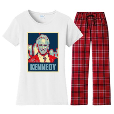 Kennedy 2024 For President Election Poster Women's Flannel Pajama Set