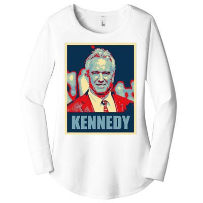 Kennedy 2024 For President Election Poster Women's Perfect Tri Tunic Long Sleeve Shirt