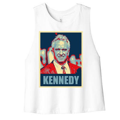 Kennedy 2024 For President Election Poster Women's Racerback Cropped Tank