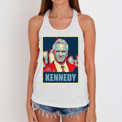 Kennedy 2024 For President Election Poster Women's Knotted Racerback Tank