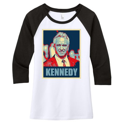 Kennedy 2024 For President Election Poster Women's Tri-Blend 3/4-Sleeve Raglan Shirt