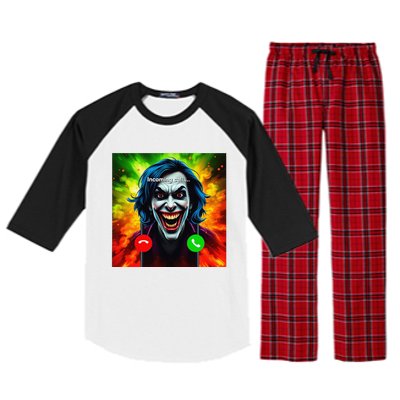 Kamala 2024 Horror Incoming Call From Evil Jonkler Halloween Raglan Sleeve Pajama Set