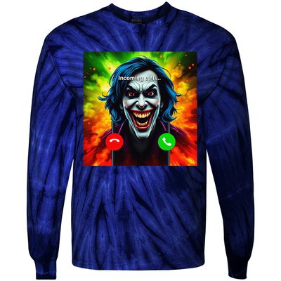 Kamala 2024 Horror Incoming Call From Evil Jonkler Halloween Tie-Dye Long Sleeve Shirt