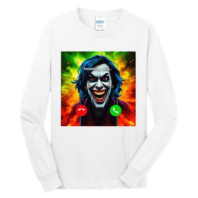 Kamala 2024 Horror Incoming Call From Evil Jonkler Halloween Tall Long Sleeve T-Shirt