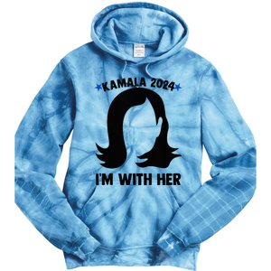 Kamala 2024 IM With Her Silhouette President Vote Blue Usa Tie Dye Hoodie