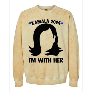 Kamala 2024 IM With Her Silhouette President Vote Blue Usa Colorblast Crewneck Sweatshirt