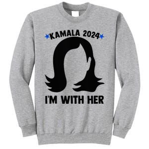 Kamala 2024 IM With Her Silhouette President Vote Blue Usa Tall Sweatshirt