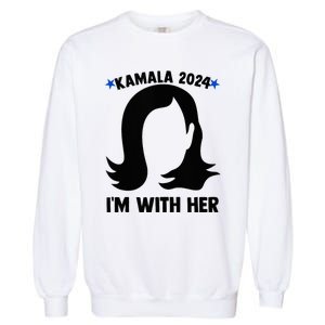 Kamala 2024 IM With Her Silhouette President Vote Blue Usa Garment-Dyed Sweatshirt