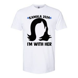 Kamala 2024 IM With Her Silhouette President Vote Blue Usa Softstyle CVC T-Shirt