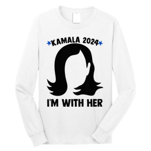 Kamala 2024 IM With Her Silhouette President Vote Blue Usa Long Sleeve Shirt