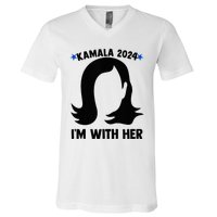 Kamala 2024 IM With Her Silhouette President Vote Blue Usa V-Neck T-Shirt