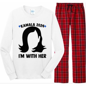 Kamala 2024 IM With Her Silhouette President Vote Blue Usa Long Sleeve Pajama Set