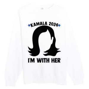 Kamala 2024 IM With Her Silhouette President Vote Blue Usa Premium Crewneck Sweatshirt