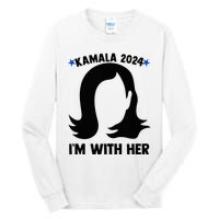 Kamala 2024 IM With Her Silhouette President Vote Blue Usa Tall Long Sleeve T-Shirt