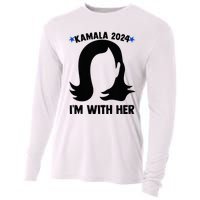 Kamala 2024 IM With Her Silhouette President Vote Blue Usa Cooling Performance Long Sleeve Crew