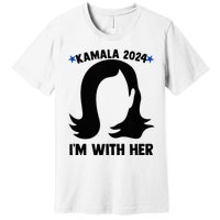 Kamala 2024 IM With Her Silhouette President Vote Blue Usa Premium T-Shirt