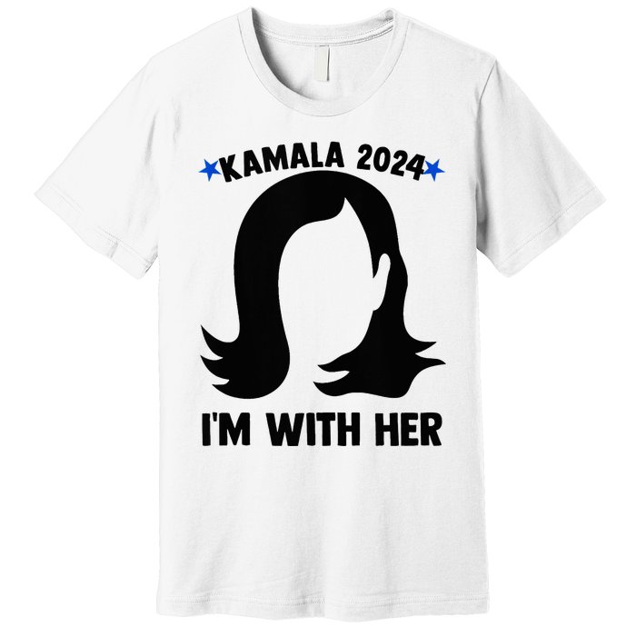 Kamala 2024 IM With Her Silhouette President Vote Blue Usa Premium T-Shirt