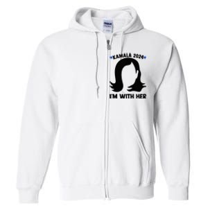 Kamala 2024 IM With Her Silhouette President Vote Blue Usa Full Zip Hoodie