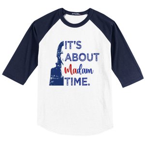 Kamala 2024 ItS About Madam Time President Election Voting Baseball Sleeve Shirt