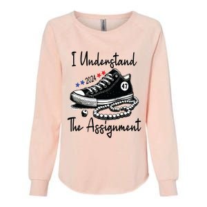 Kamala 2024 I Understand The Assignment Chucks And Pearls Womens California Wash Sweatshirt