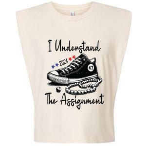 Kamala 2024 I Understand The Assignment Chucks And Pearls Garment-Dyed Women's Muscle Tee