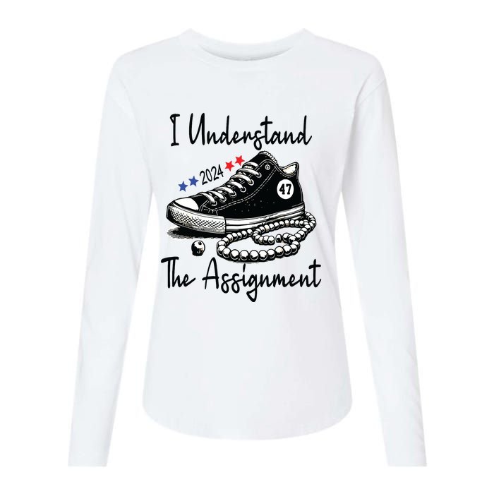 Kamala 2024 I Understand The Assignment Chucks And Pearls Womens Cotton Relaxed Long Sleeve T-Shirt