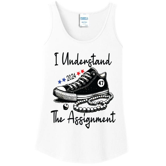 Kamala 2024 I Understand The Assignment Chucks And Pearls Ladies Essential Tank