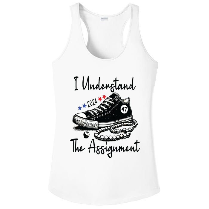 Kamala 2024 I Understand The Assignment Chucks And Pearls Ladies PosiCharge Competitor Racerback Tank