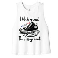 Kamala 2024 I Understand The Assignment Chucks And Pearls Women's Racerback Cropped Tank