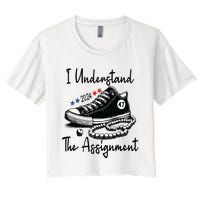 Kamala 2024 I Understand The Assignment Chucks And Pearls Women's Crop Top Tee