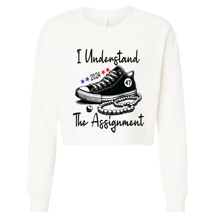 Kamala 2024 I Understand The Assignment Chucks And Pearls Cropped Pullover Crew